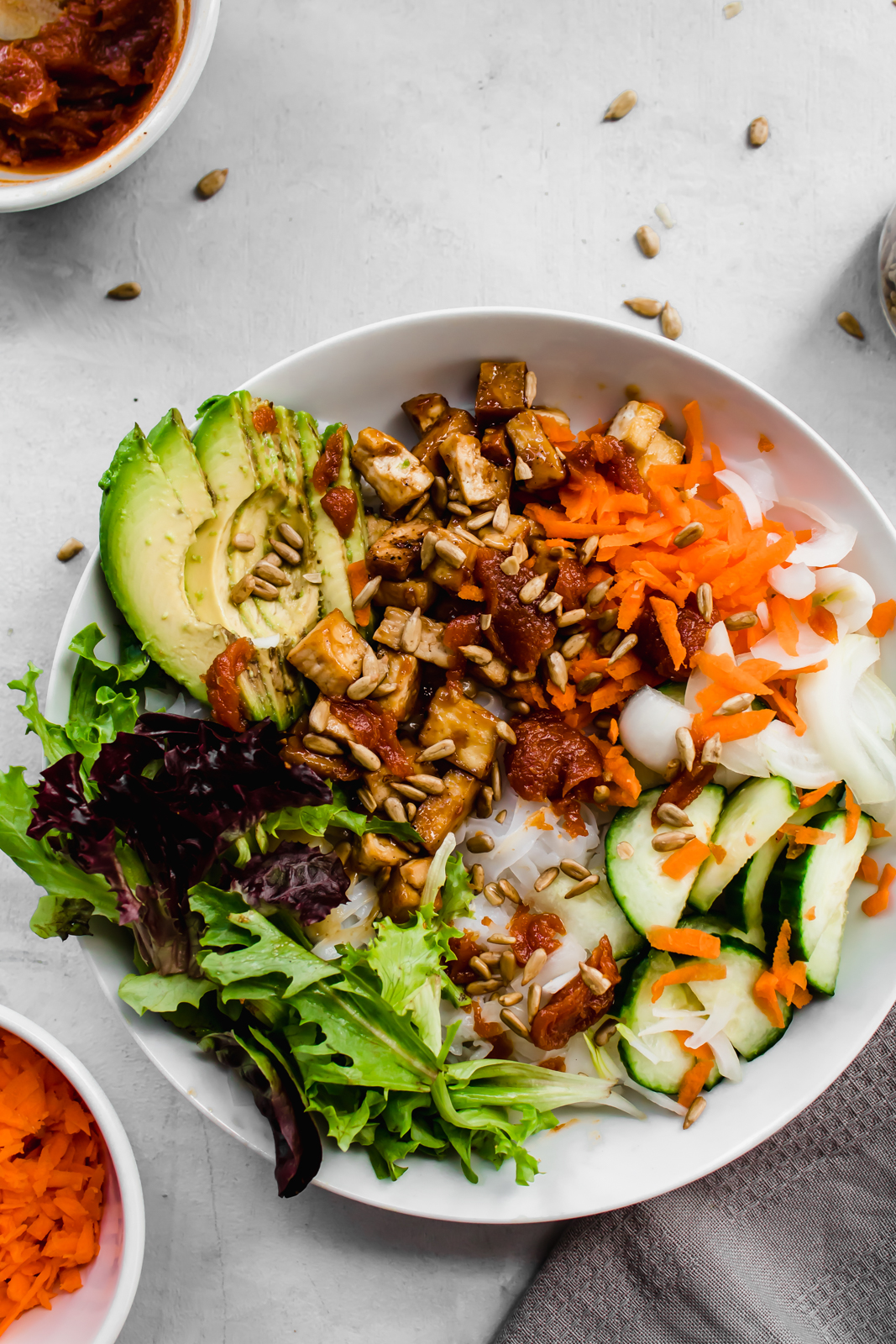 Spring Roll Noodle Bowls with Peanut Sauce