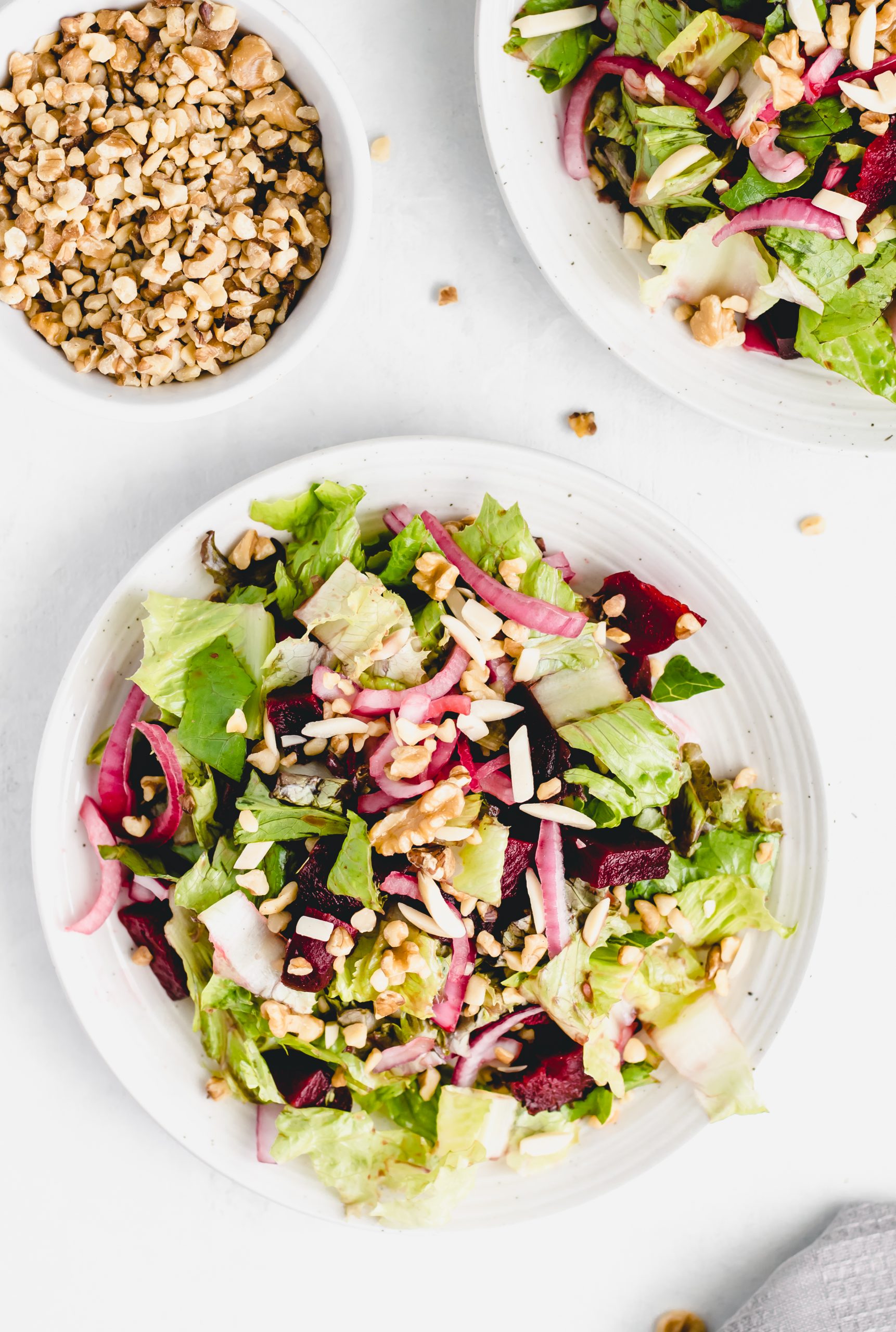 beet walnut salad with balsamic maple glaze