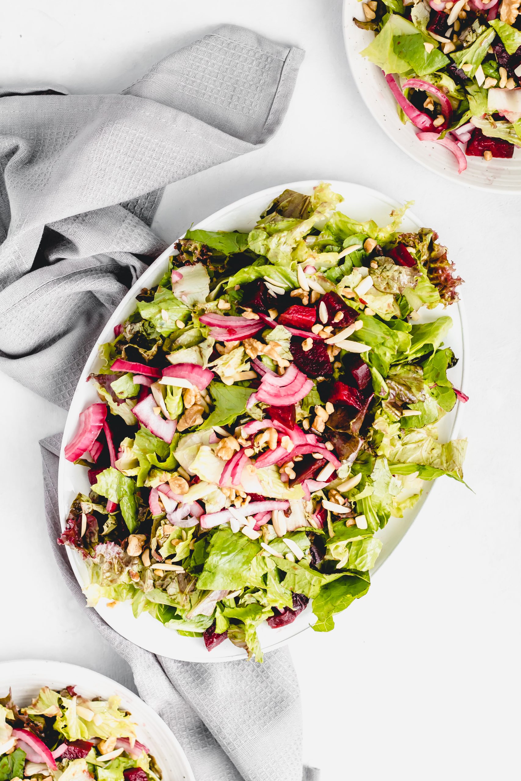 beet walnut salad with balsamic maple glaze