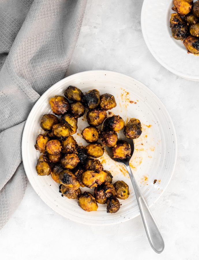 Sriracha BBQ Roasted Brussels Sprouts