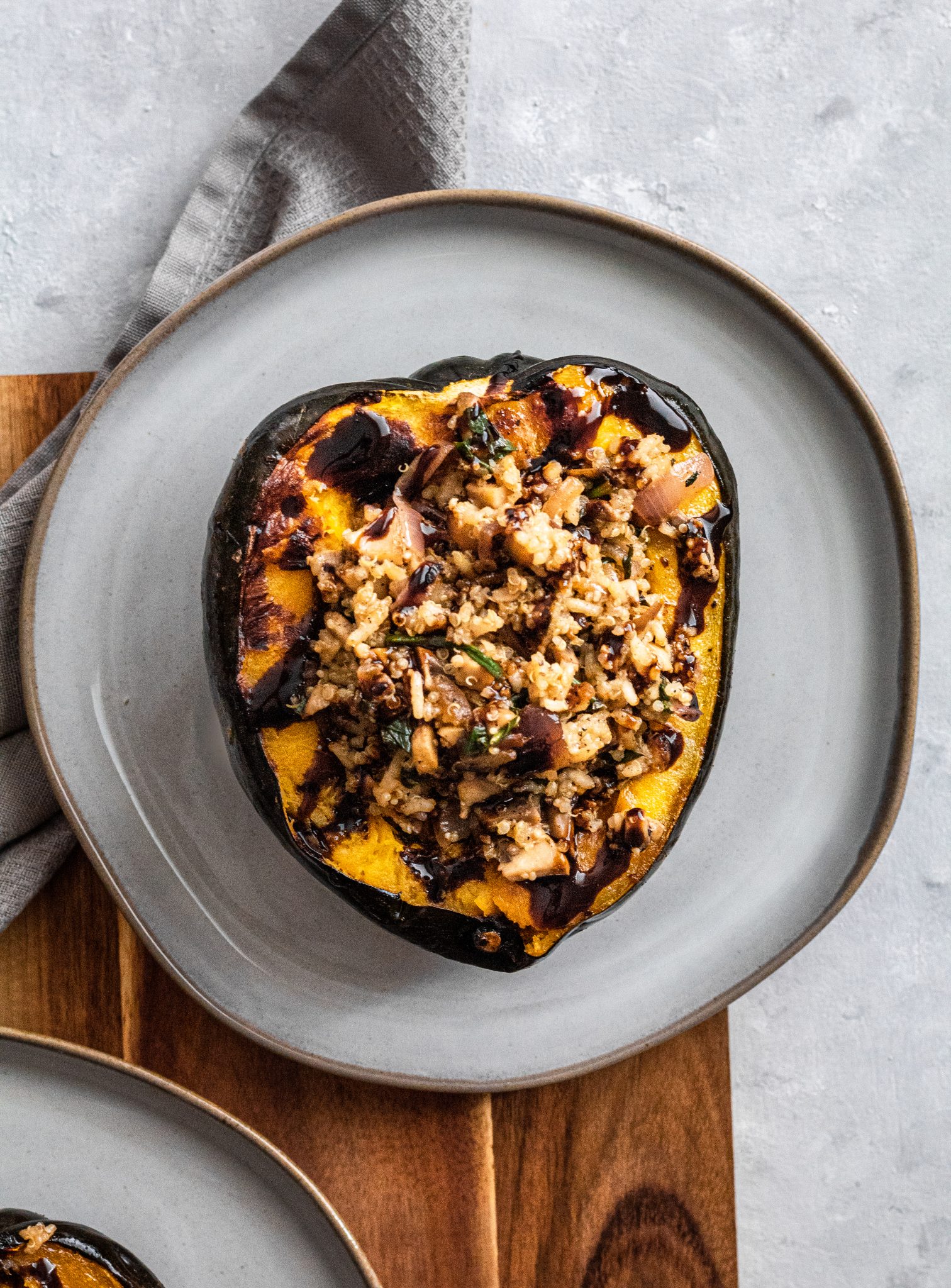 Mushroom And Quinoa Stuffed Acorn Squash Plantiful Emma 7369