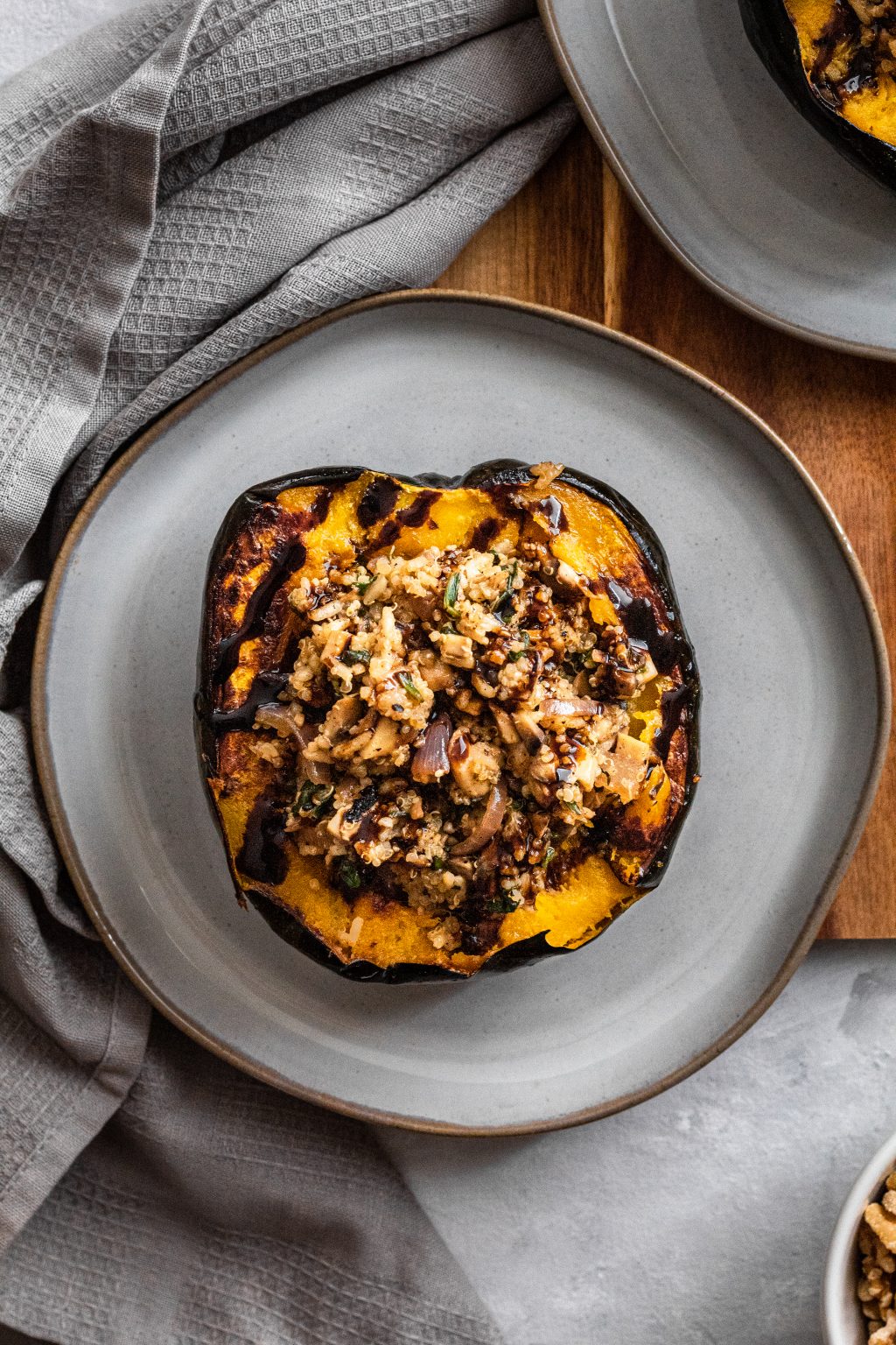 Mushroom And Quinoa Stuffed Acorn Squash Plantiful Emma 4170